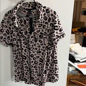 Bebe Pink and Black Leopard Sleepwear